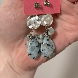 Rainbow moonstone crystal earrings